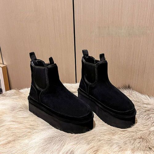 Womens Boots Plus Velvet Warm Casual Shoes One Step Suede L