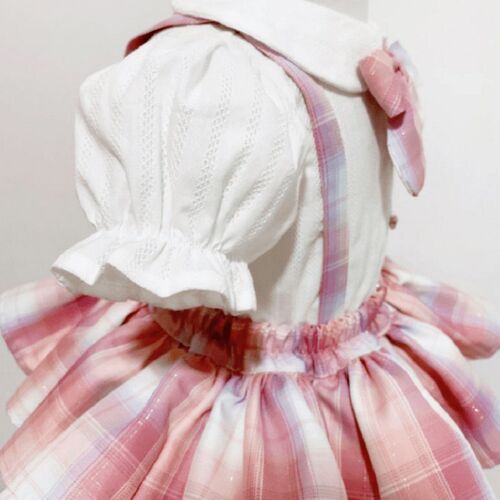 Baby Girl Formal Clothes Set White Shirt+Suspender Skirt+Bow