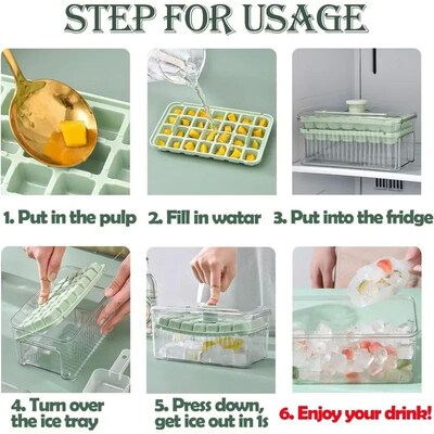 28/56 Grid Ice Cube Mold Reusable Refrigerator Ice Maker One