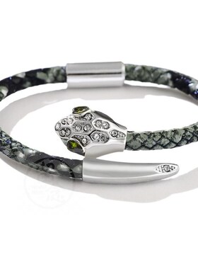 。Qinuo leopard copper snake head Brlet inlaid with stone br