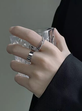 Vintage Distessed Ring Mens tendy Single Ring Index Finger