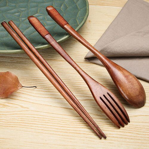 High Quality Natural Wood Spoon Fork Bamboo Kitchen Cooking