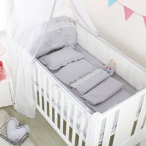 5Pcs Summer Breathable Baby Bed Mesh Bumper Baby Bed Fence N