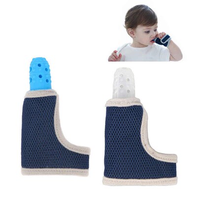 Baby Stop Sucking Glove Silicone Teether Breathable Finger S