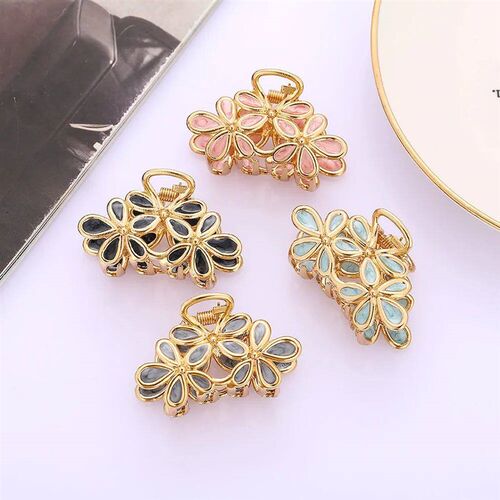 Temperament girl flower hair clip back head day sweet grab c