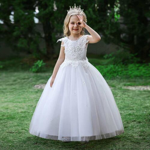 New Childrens Dress Princess Dress Embroidered Backless Big