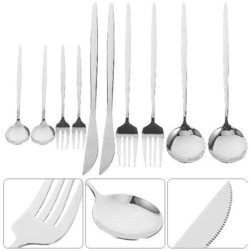 Fork and Spoon 30-piece Box Set Stainless Steel Dinnerware