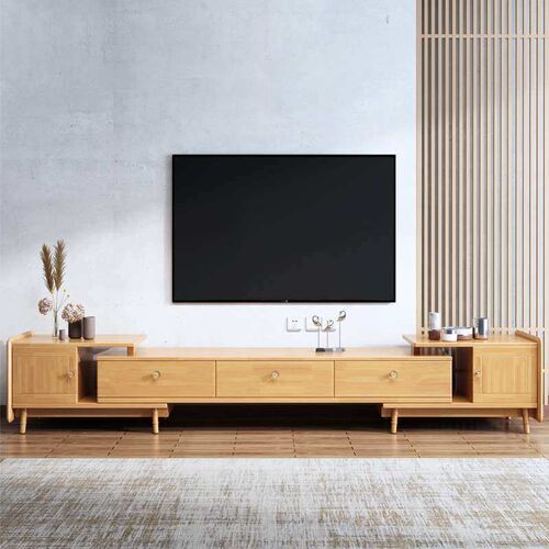 Nordic Solid Wood TV Cabinet Coffee Table Combination Modern