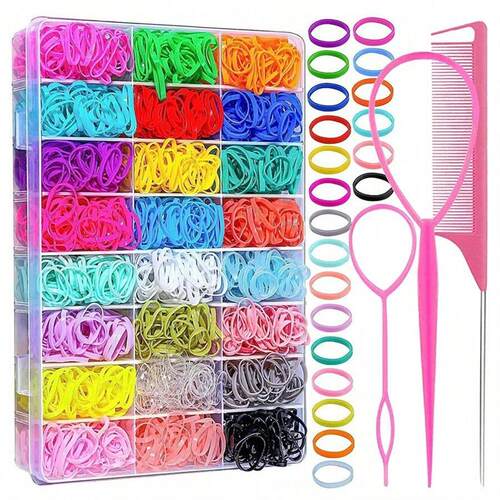 Elastic Hair Bands 24 Colors,Mini Hair Rubber Bands for Hair