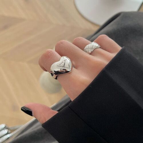 New rendy Silver Color Rings Women Accessories Elegant Simpl
