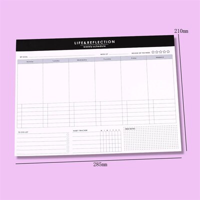 Large A4 Monthly Life Planners Weekly Daily Memo Pad Noteboo