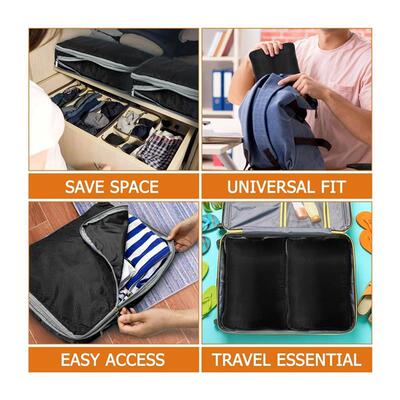4pcs Large Capacity Travel Compression Packing Cubes Bag Por