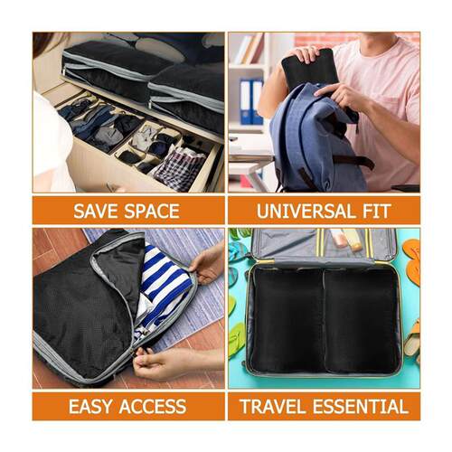 4pcs Large Capacity Travel Compression Packing Cubes Bag Por