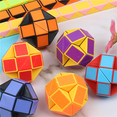 6Pcs Folding Magic Snake Ruler Puzzle Antistress Cube Educat