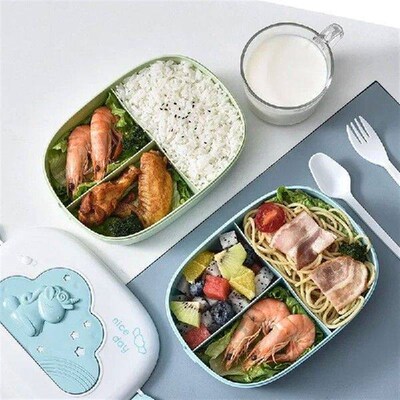 Cute Lunch Box for Kids Compartments Microwae Bento