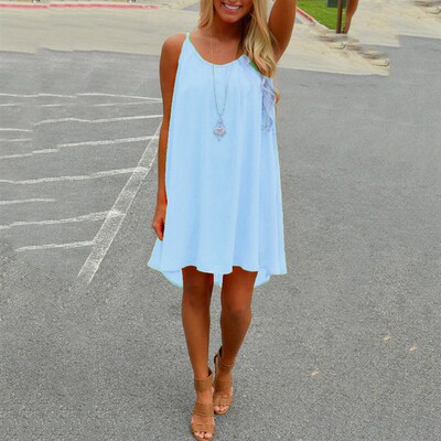 Women beach dress fluorescence female summer dress chiffon v