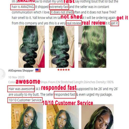 Highlight Green Lace Front Human Hair Wigs 38 Inch Ombre Col