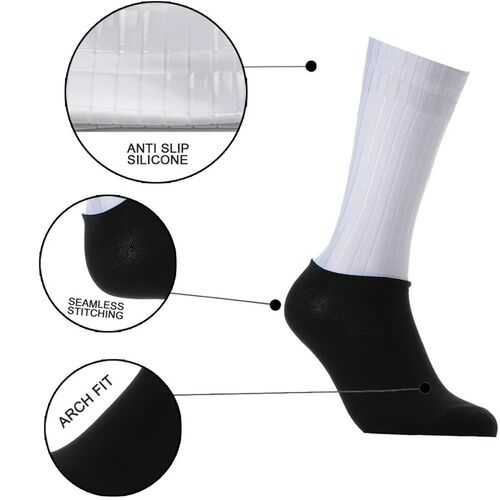 Anti Slip Silicone Summer Aero Socks Whiteline Cycling Socks