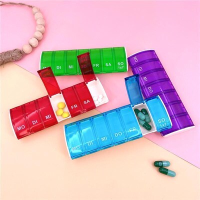 1PC Portable 7 Days Weekly Tablet Pill Medicine Box Holder S