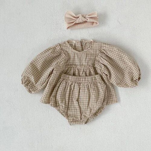 Baby Girls Suit 2024 Baby Girls Clothes Little Plaid Infant