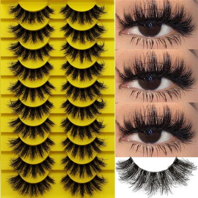 10 Pairs False Fluffy Russian Strip Lashes 3D Fake Lashes Ma