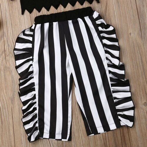 Summer Kid Set Girls Striped Pants Childrens Clothing Summer