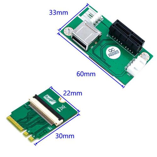 M.2 NGFF Key A/E to PCIE Riser Adapter PCI-E X1 PCI Express
