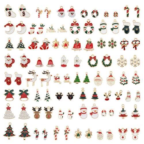 Julie Wang Enamel Christmas Charms Alloy Mixed Santa Claus r