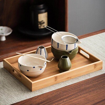 Large Japanese-Style Matcha Bowl with Matcha Tools, Matcha