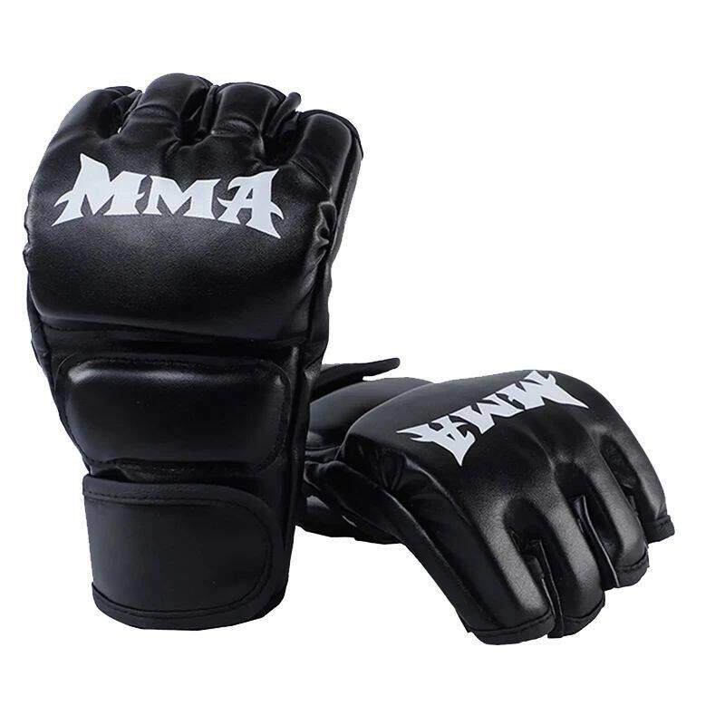 1Pair Thick Boxing Gloves MMA Gloves Half Finger Punching Ba