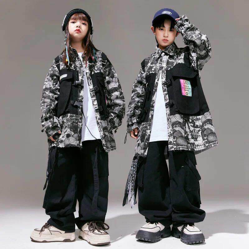 Teen Boys Hip Hop Outfits Modern Jazz Dance Costume Kids Loo