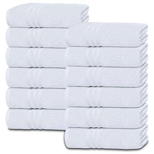 Wealuxe White Hand Towels for Bathroom [12 Pack] Cotton H