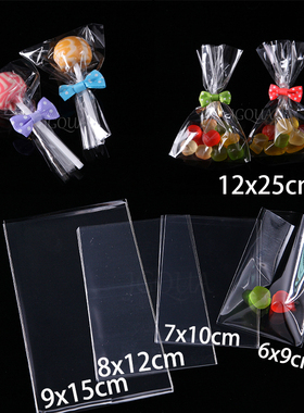 Transparent Flat Open Top Small Plastic Bags Candy Lollipop