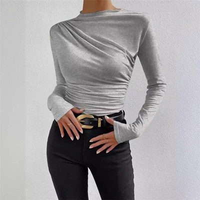 2024 Bottom Shirt Long sleeved T-shirt Womens Top