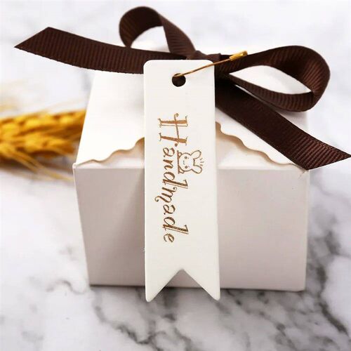 7x2cm Bronzing Handmade Garment Tags Cookie Candy Bags Hang
