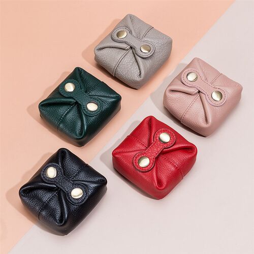 Real Leather Women Cosmetic Bag Cute Makeup Pouch Travel Sma