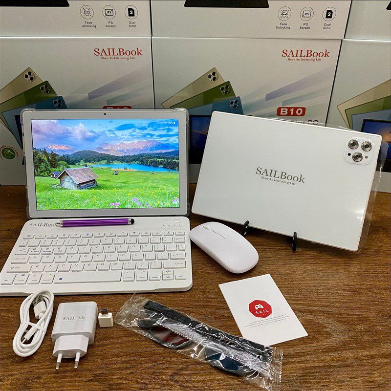 10.1 inch Pad Tablet Pc Book 5G WIFI SIM with keyboard mouse