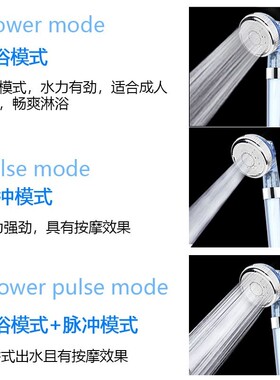 Three-step filter shower head family pressurized water