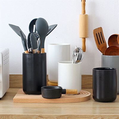 Ceramic chopstick holder kitchen utensil storage bottle