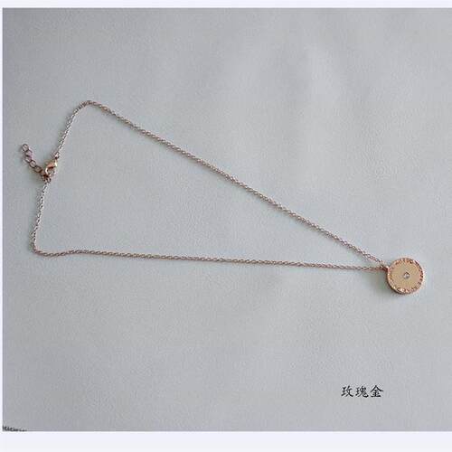 tendy personalized disc screw gem inlaid simple clavicle cha