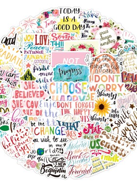 50Pcs pack Motivational Phrases Sticker Quotes Sentences