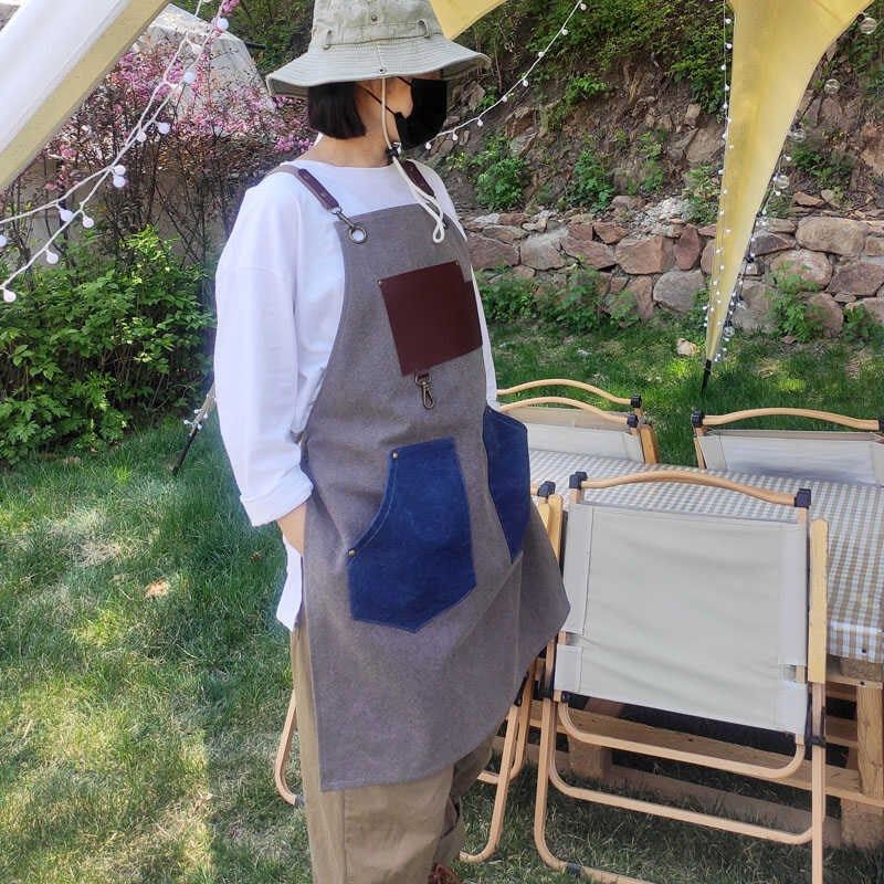 咖啡师围裙男士耐磨园艺定制画画理发师帆布防水油画工作服女皮质,家庭/个人清洁工具,围裙套装,淘宝优惠券,粉丝福利购,淘宝优惠卷