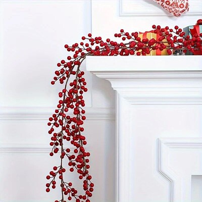 Artificial Red Berry Garland Vine  Christmas