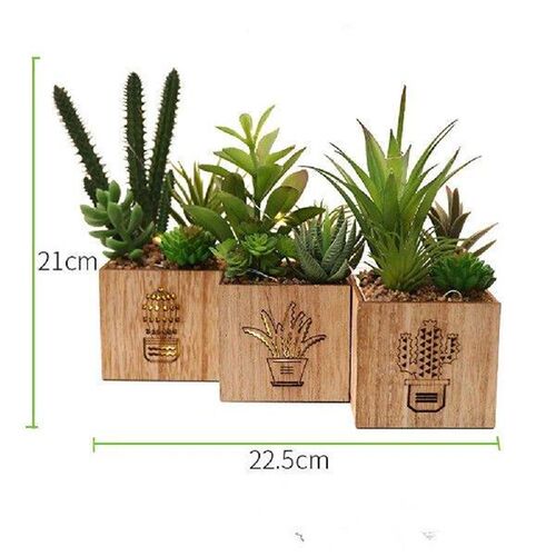 Artificial Succulents Plants Set Of 3 Small Realistic