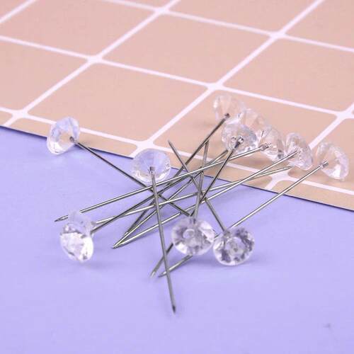 Kraball 50/100pcs Diamond Head Positioning Needles Stitch Se