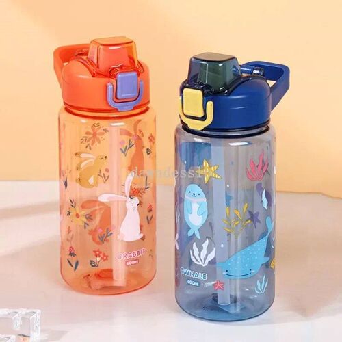 600Ml Kids Sippy Cup Water Bottles Creative Cartoon Feeding