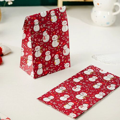 10pcs Kraft Paper Christmas Cookie Candy Bag Biscuit Snack