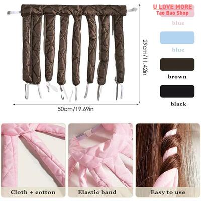 New Heatless Curling Rod Headband Segmented Design No Heat S