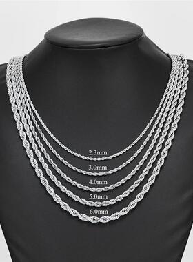 2.3mm3mm4mm5mm6mm Stainless Steel Twisted Rope Chain Silver