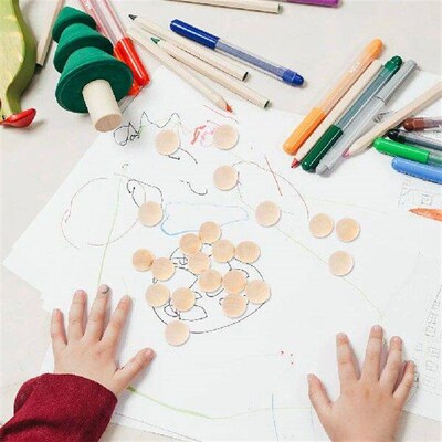 100 Pcs Wooden Bead Hemisphere Unfinished Balls DIY Beads